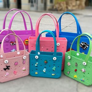 Wholesale 3 Sizes Hollow EVA Beach Tote Bag Waterproof Large Capacity Breathable Women Shopping Handbag Factory Supplier