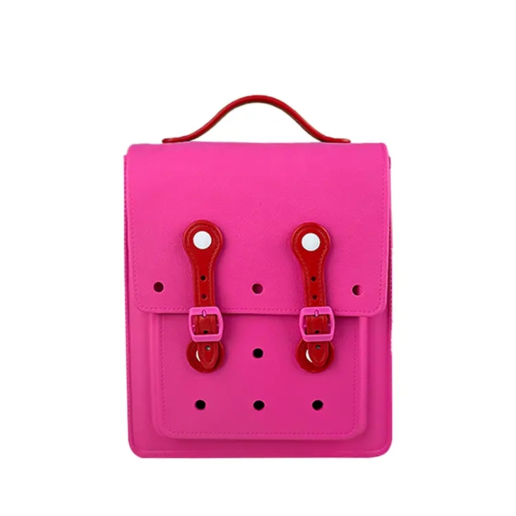 Wholesale DIY Hole Design EVA Backpack Waterproof Flap Buckle School Backpack Portable Outdoor Travel Handheld Shoulder Bag Factory Supplier