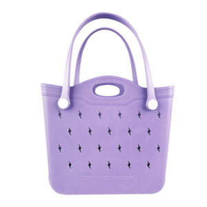 Wholesale Lightning Hollow Cutout EVA Beach Tote Bag Dual Carry Design Waterproof Portable Women Shopping Handbag Factory Supplier