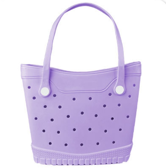 Wholesale Round Dot Hollow EVA Beach Tote Bag Non-Slip Textured Base Waterproof Portable Women Shopping Handbag Factory Supplier