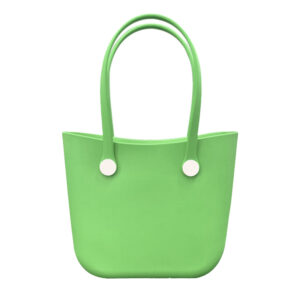 Wholesale Solid Color Smooth EVA Beach Tote Bag Waterproof Large Capacity Women Daily Shopping Handbag With Fixed Handle Factory Supplier