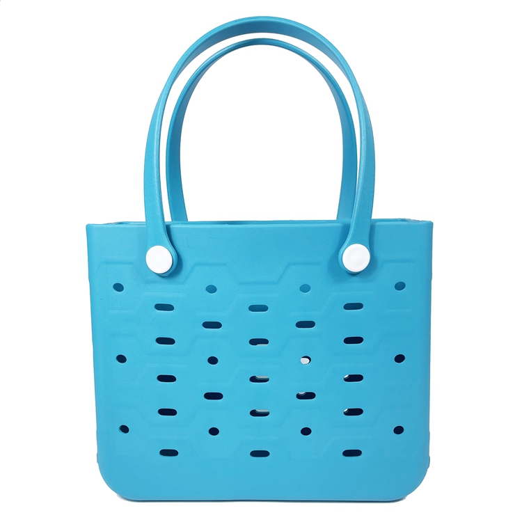 Wholesale Hollow Hole Design EVA Beach Tote Bag Waterproof Portable Women Shopping Handbag With Fixed Handle Factory Supplier - Image 10
