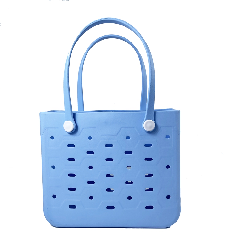 Wholesale Hollow Hole Design EVA Beach Tote Bag Waterproof Portable Women Shopping Handbag With Fixed Handle Factory Supplier - Image 9
