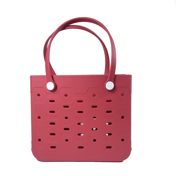 Wholesale Hollow Hole Design EVA Beach Tote Bag Waterproof Portable Women Shopping Handbag With Fixed Handle Factory Supplier - Image 8