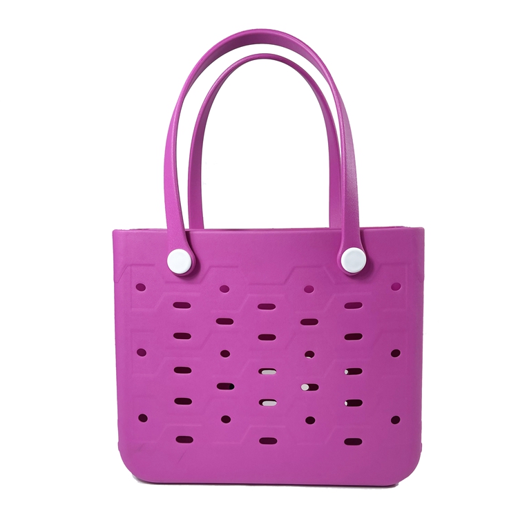 Wholesale Hollow Hole Design EVA Beach Tote Bag Waterproof Portable Women Shopping Handbag With Fixed Handle Factory Supplier - Image 7
