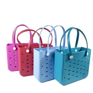 Wholesale Hollow Hole Design EVA Beach Tote Bag Waterproof Portable Women Shopping Handbag With Fixed Handle Factory Supplier
