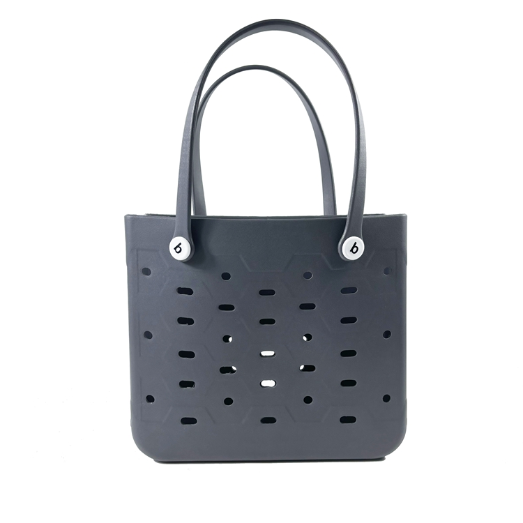Wholesale Hollow Hole Design EVA Beach Tote Bag Waterproof Portable Women Shopping Handbag With Fixed Handle Factory Supplier - Image 6