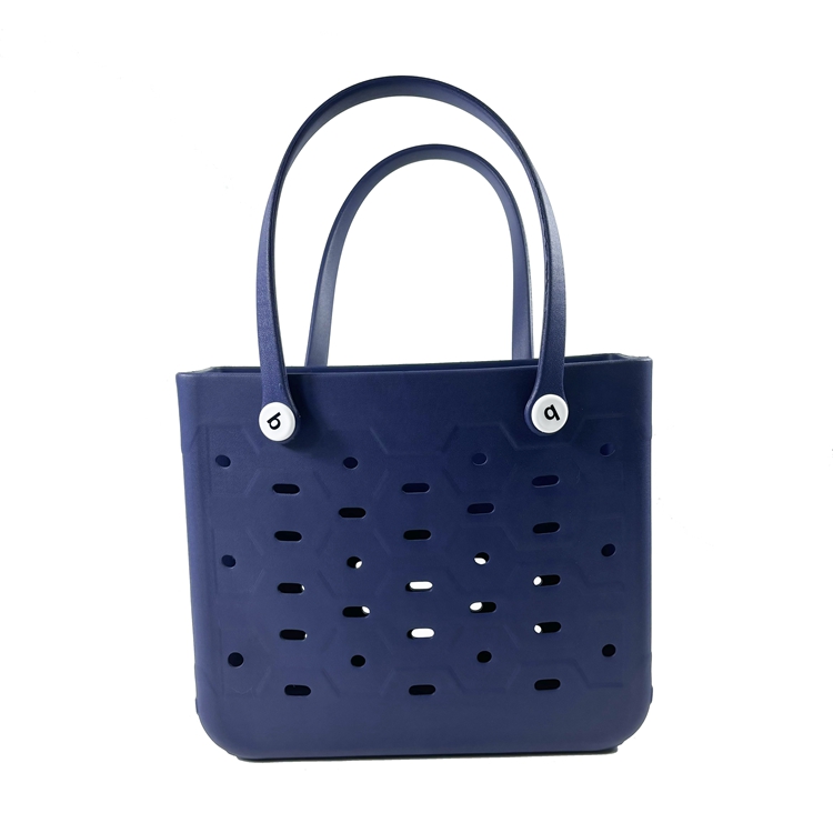 Wholesale Hollow Hole Design EVA Beach Tote Bag Waterproof Portable Women Shopping Handbag With Fixed Handle Factory Supplier - Image 5
