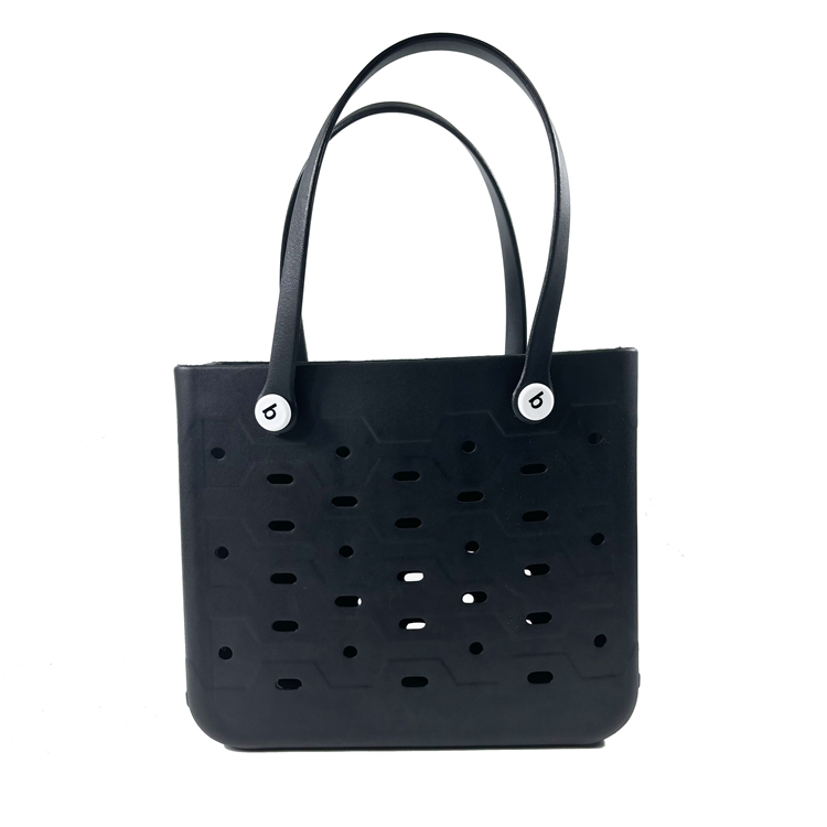 Wholesale Hollow Hole Design EVA Beach Tote Bag Waterproof Portable Women Shopping Handbag With Fixed Handle Factory Supplier - Image 4