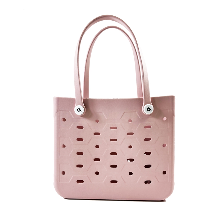 Wholesale Hollow Hole Design EVA Beach Tote Bag Waterproof Portable Women Shopping Handbag With Fixed Handle Factory Supplier - Image 2