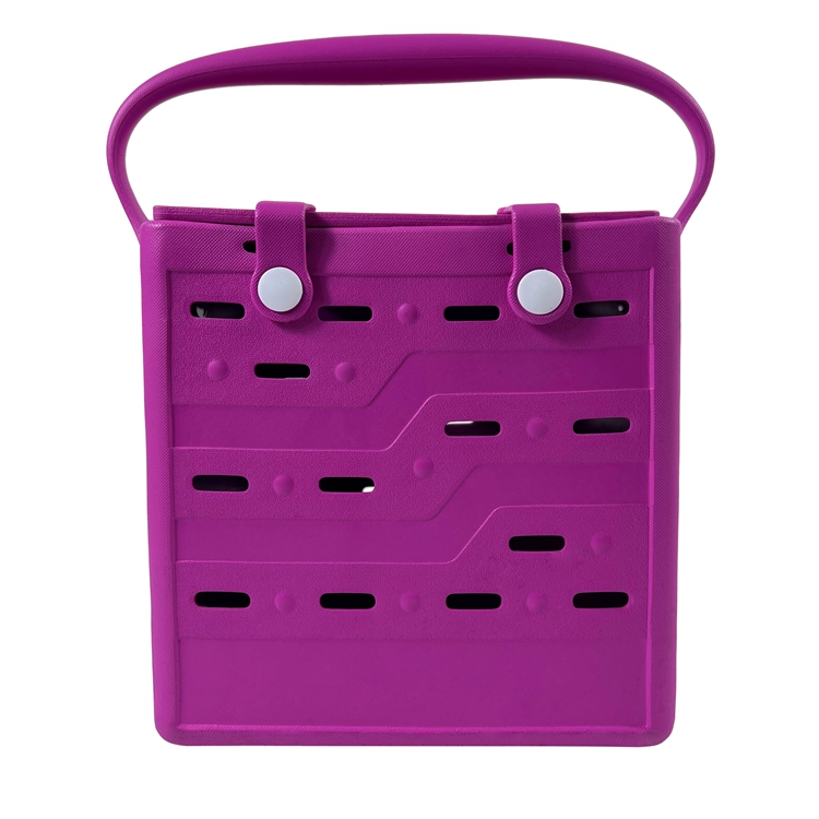 Wholesale Square Lid Design Hollow EVA Beach Basket Bag Waterproof Portable Handheld Storage Tote Bag Factory Supplier - Image 2