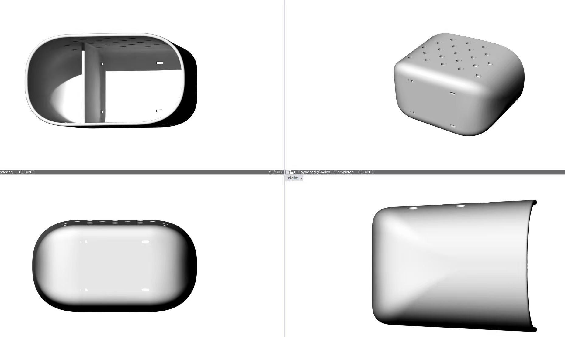 3D STEP File Render of Custom EVA Bag Next to Physical Mold